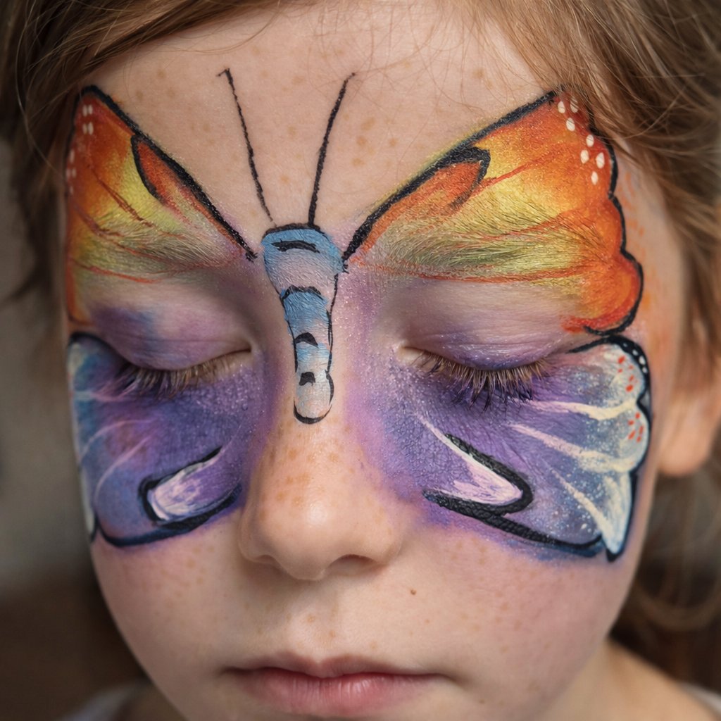 Butterfly face paint design